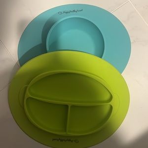 (2) Happy Healthy Parent silicone plates (sold as set of 2)